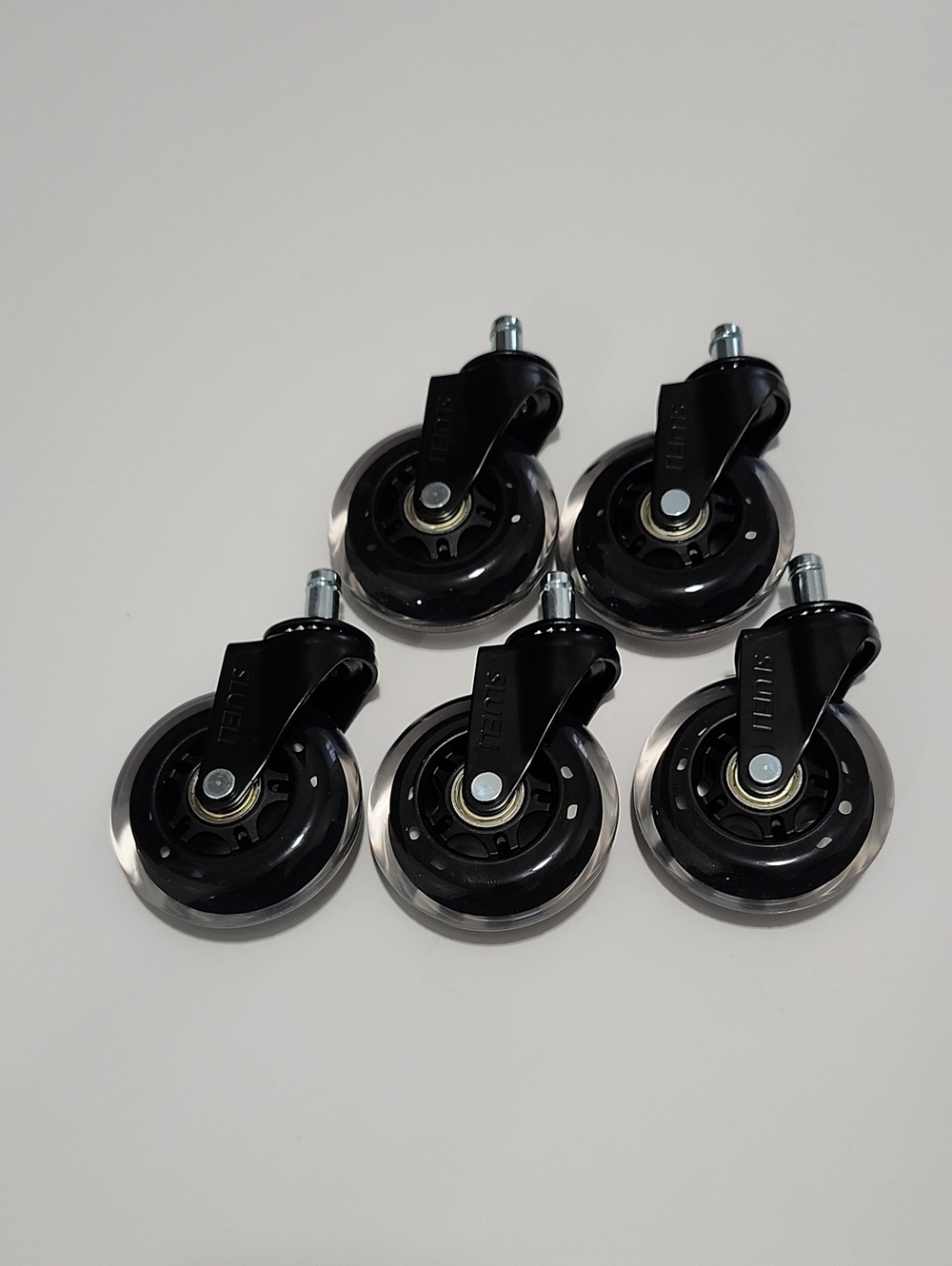 Slueli Office Chair 5 Rubber Caster Wheels Replacement Wheel Universal Fit NEW